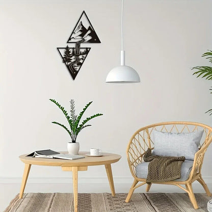 Iron Crafts Mountain Waterfall Art Wall Decor Metal Wall Decor, Interior Decor