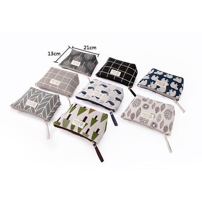 Travel Makeup Bag Organizer Plant Print Makeup Bag Wash Bag Pouch 20*8cm/21*13cm