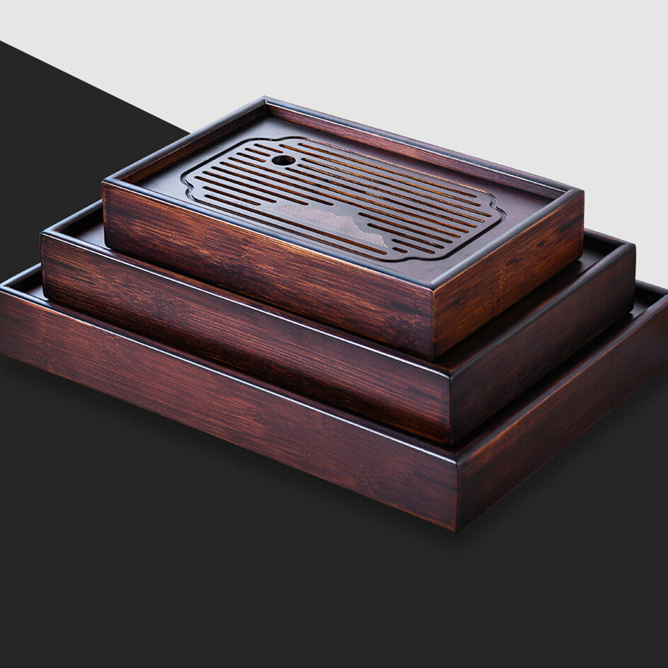 Bamboo Tray Reservoir Serving Tray Chinese Tea Table For Kungfu Teaset Rectangle
