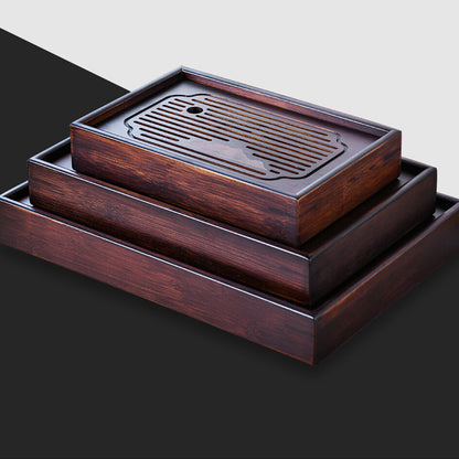 Bamboo Tray Reservoir Serving Tray Chinese Tea Table For Kungfu Teaset Rectangle