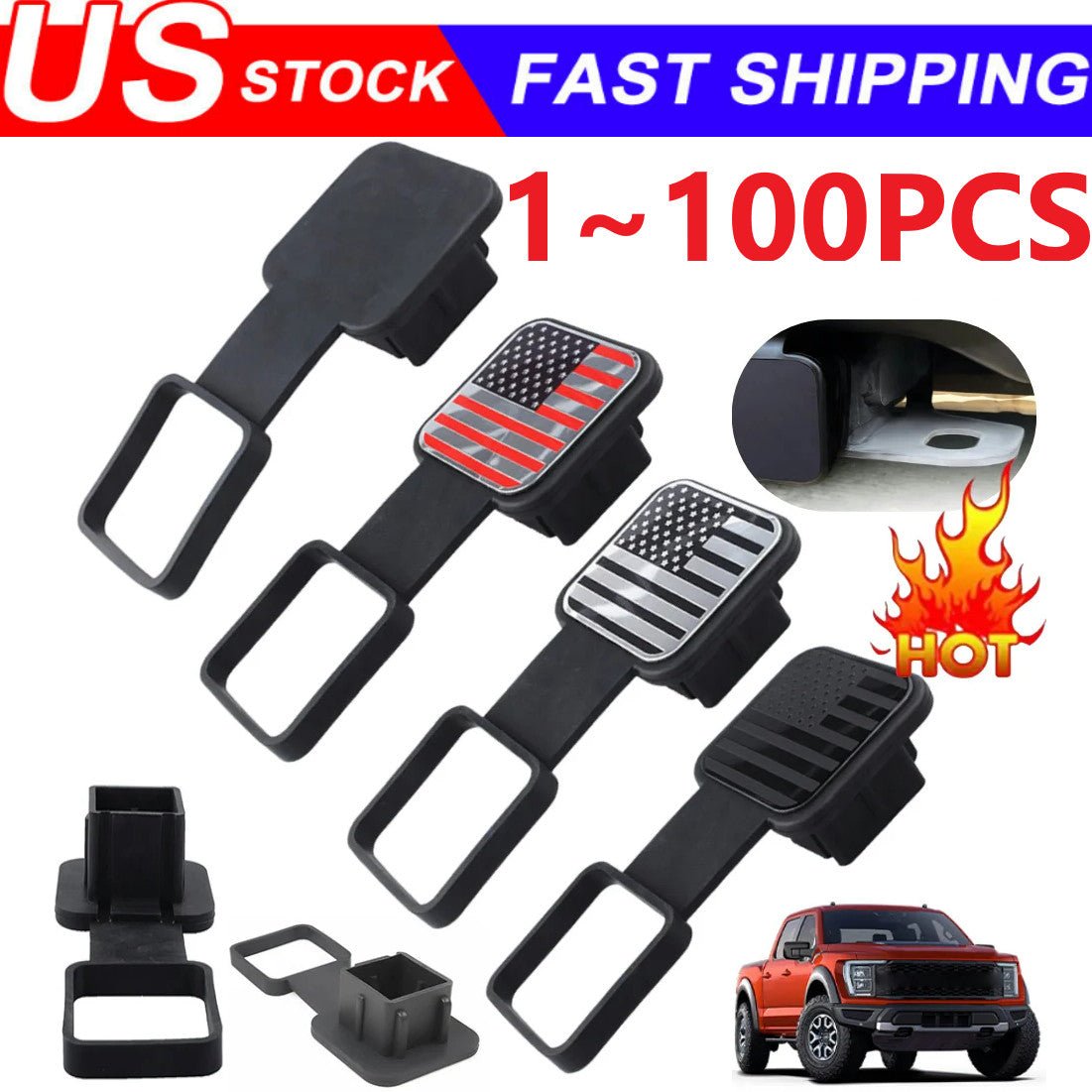 2" Trailer Tow Hitch Receiver Cover Plug Dust Cap Universal Fit Traction Cover