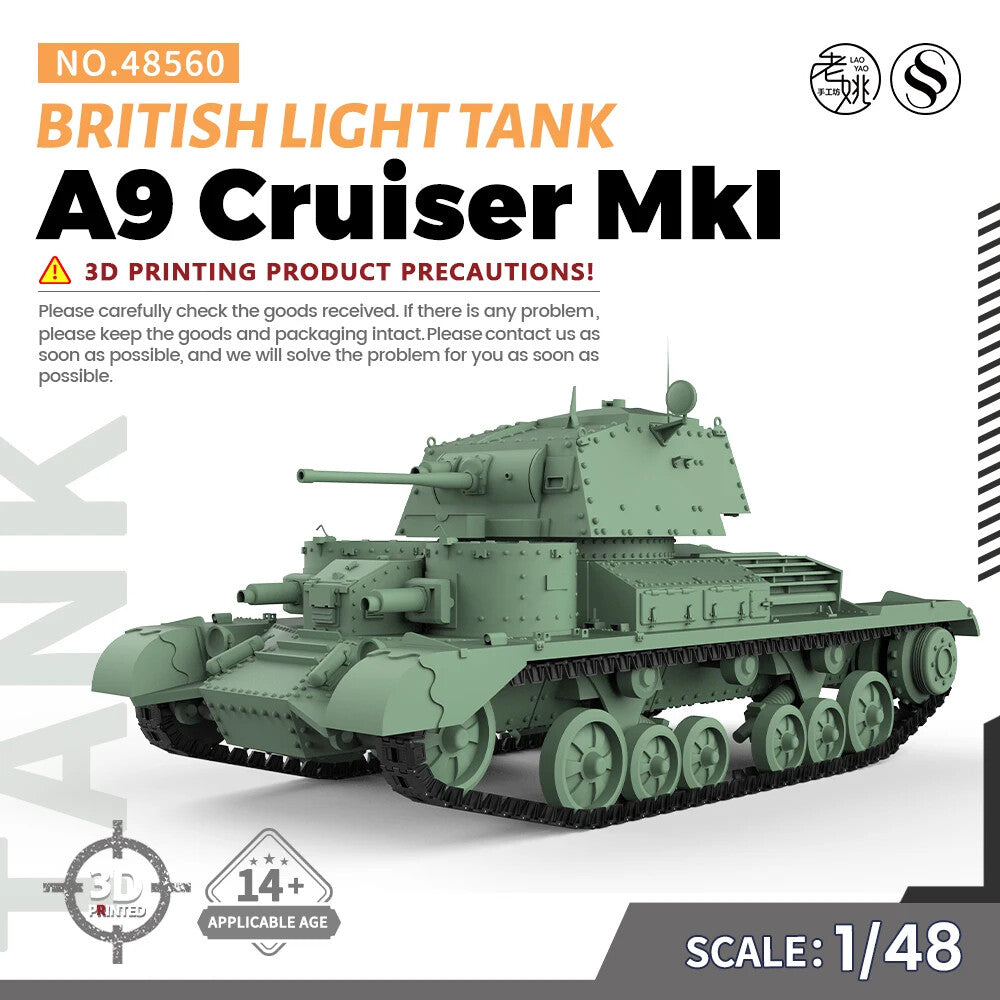 SSMODEL 48560 1/48 25mm Military Model Kit British A9 Cruiser MkI Light Tank