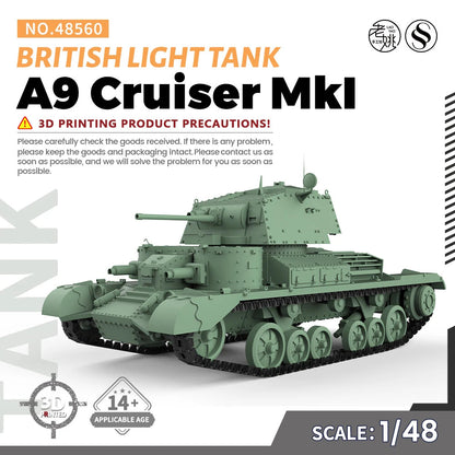 SSMODEL 48560 1/48 25mm Military Model Kit British A9 Cruiser MkI Light Tank