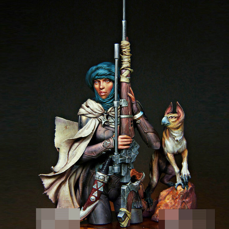 1/10 resin figures bust model kit women Hunter W/Animal Unassembled Unpainted