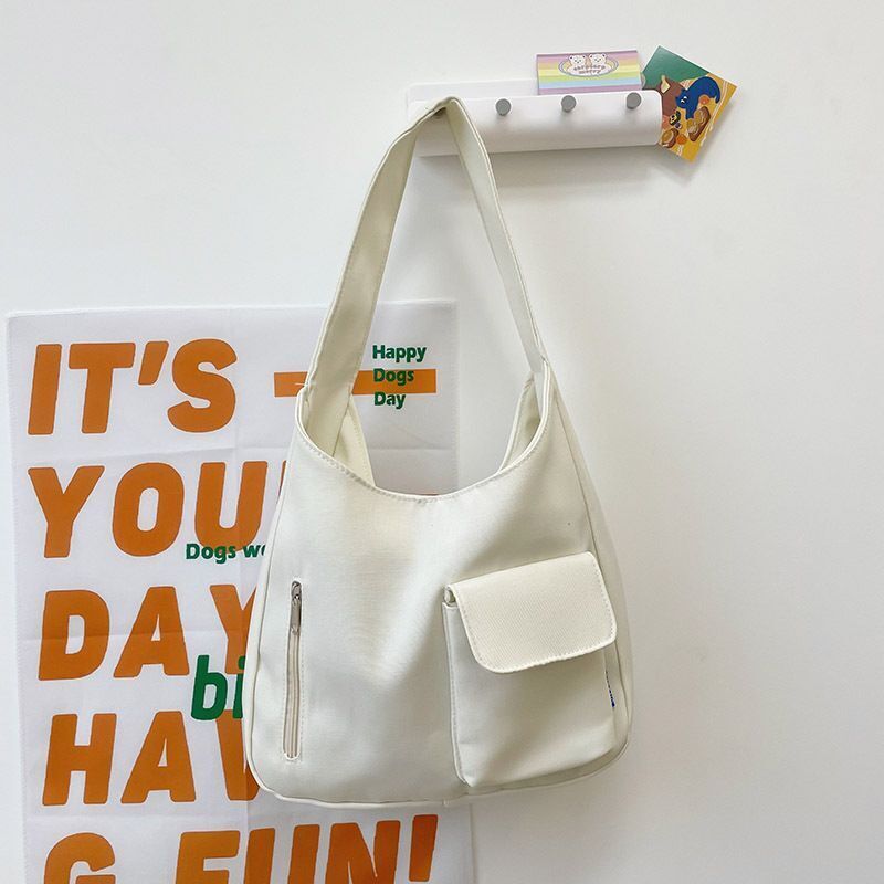 Simple Shoulder Bag Japanese Style Nylon Tote Bag Large Capacity School Handbags