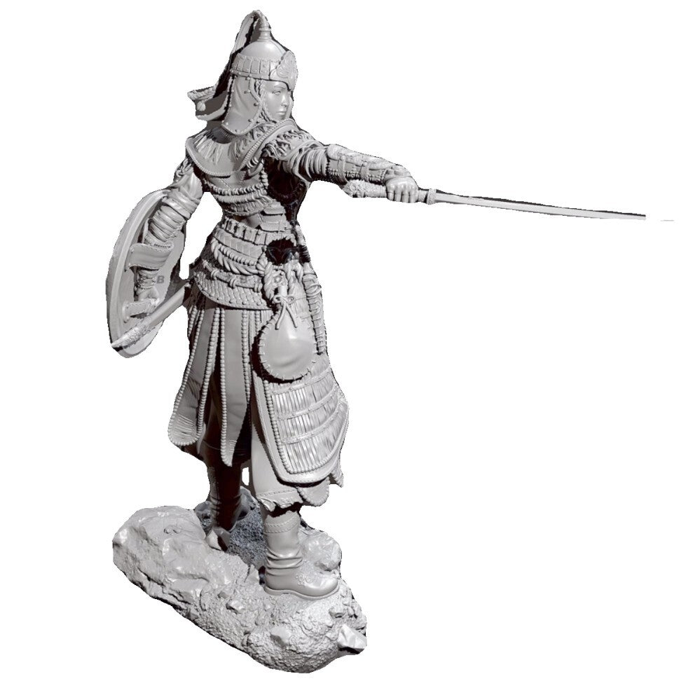 110mm resin figure model kit 3D printing of ancient Mongolian female generals