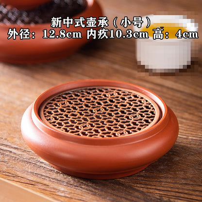Purple Clay Teapot Mat Teapot Tray Circular Kettle Holder Kung Fu Tea Set Base