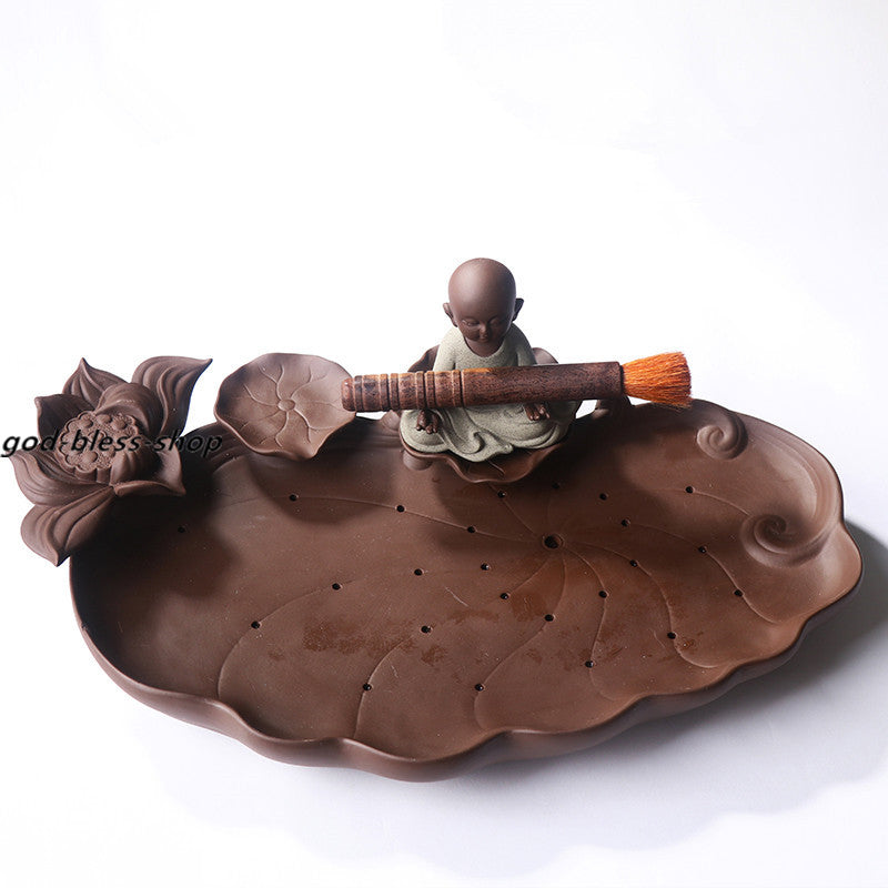 Reservoir Tea Plate For Pot Cup Yixing Zisha Purple Clay Tea Tray Lotus Tea Pet