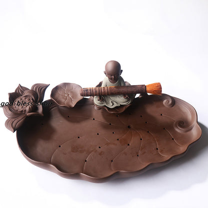Reservoir Tea Plate For Pot Cup Yixing Zisha Purple Clay Tea Tray Lotus Tea Pet
