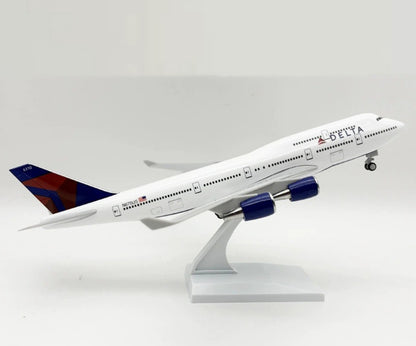 30CM DELTA BOEING 747-400 Passenger Airplane Landing Gear Resin Aircraft Model