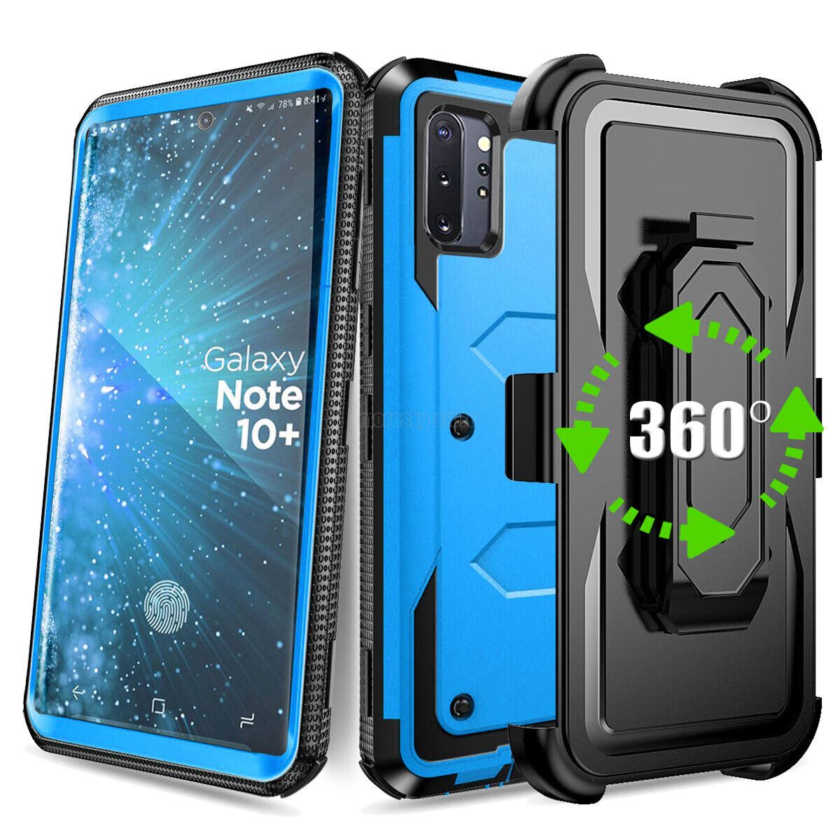 For Samsung Galaxy Note10+ Shockproof Case, w Belt Clip Stand Rugged Phone Cover