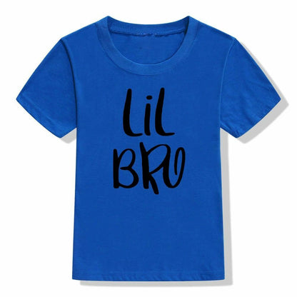 T-Shirt Big Brother Little Sibling Short Sleeve Tees Clothes Kids Baby Boys Tops