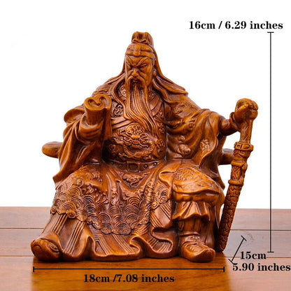 Guan Gong Reading Statue God of Wealth Sculptures Guan Yu Figurine Resin Crafts