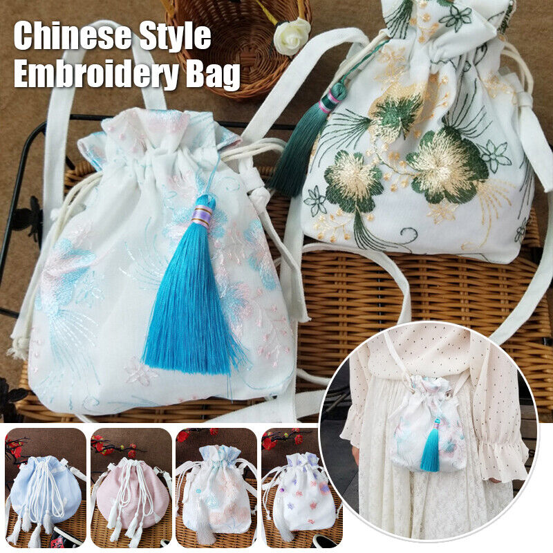 Lovely Embroidered Chinese Hanfu Purse Tote Bag Wallet Handbag Change Purse