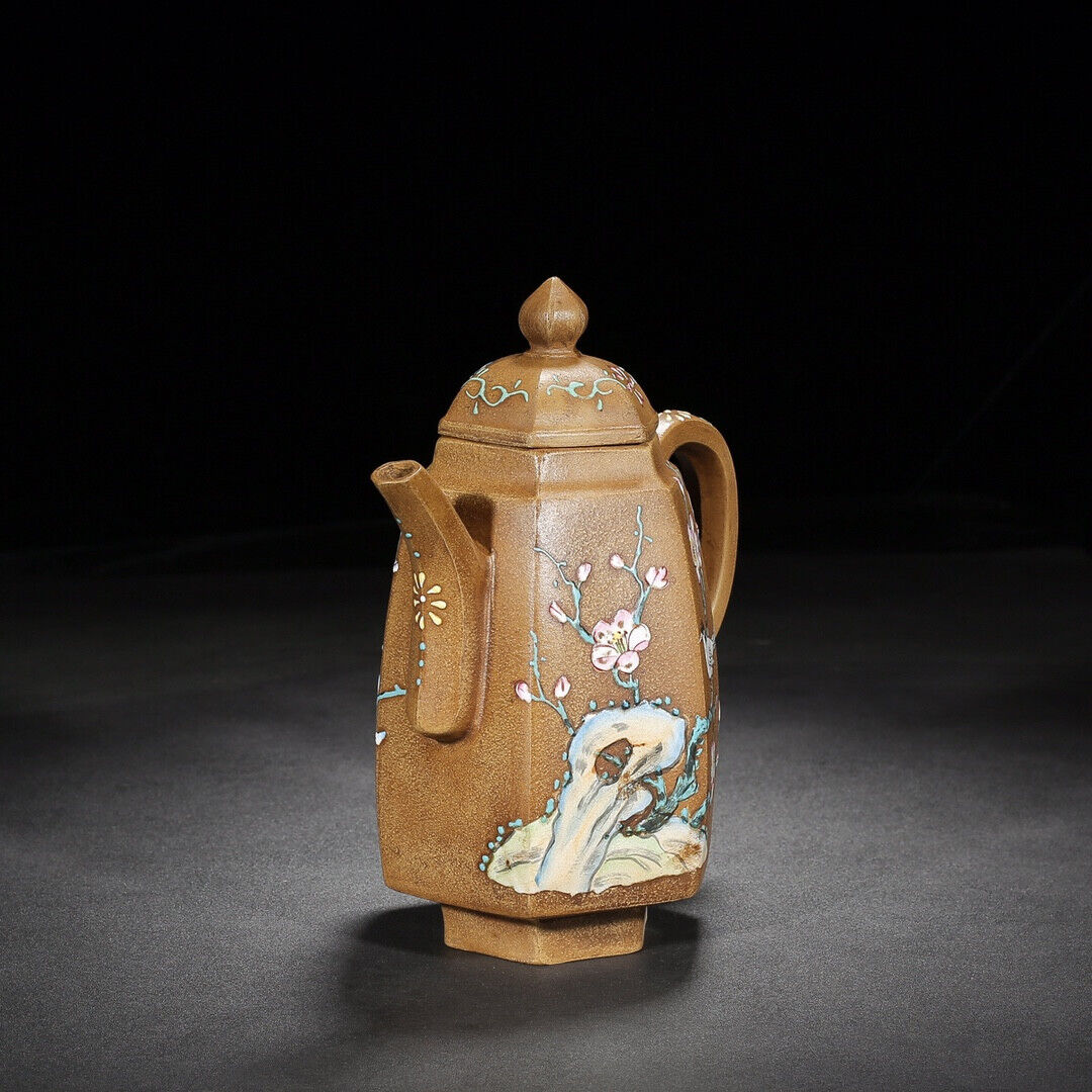 Chinese Yixing Zisha Clay Handmade Exquisite Teapot （六方 底款：陈鸣远）