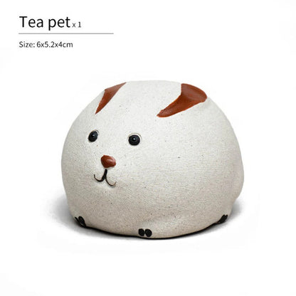 Purple Clay Rabbit Ceramic Teapet Tea Animal for Tea Boat Accessories