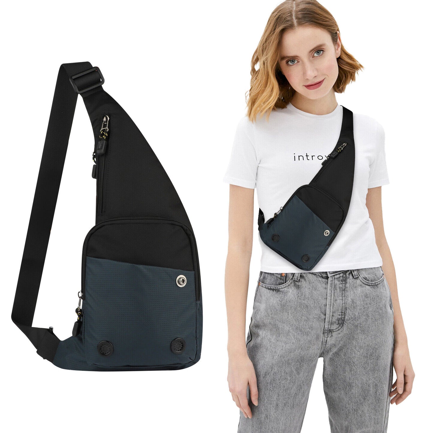 Men Sling Backpack Waterproof Shoulder Crossbody Chest Bag Sports Travel Handbag