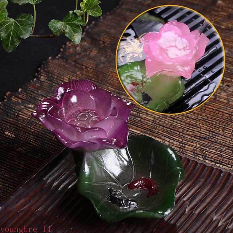 Temperature Sensitive Discoloration Resin Lotus Tea Pet Decoration Pendant