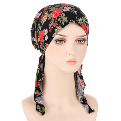 Women Print Chemo Cap Hair Loss Turban Hat Head Scarf Wrap Hijab Muslim Headwear