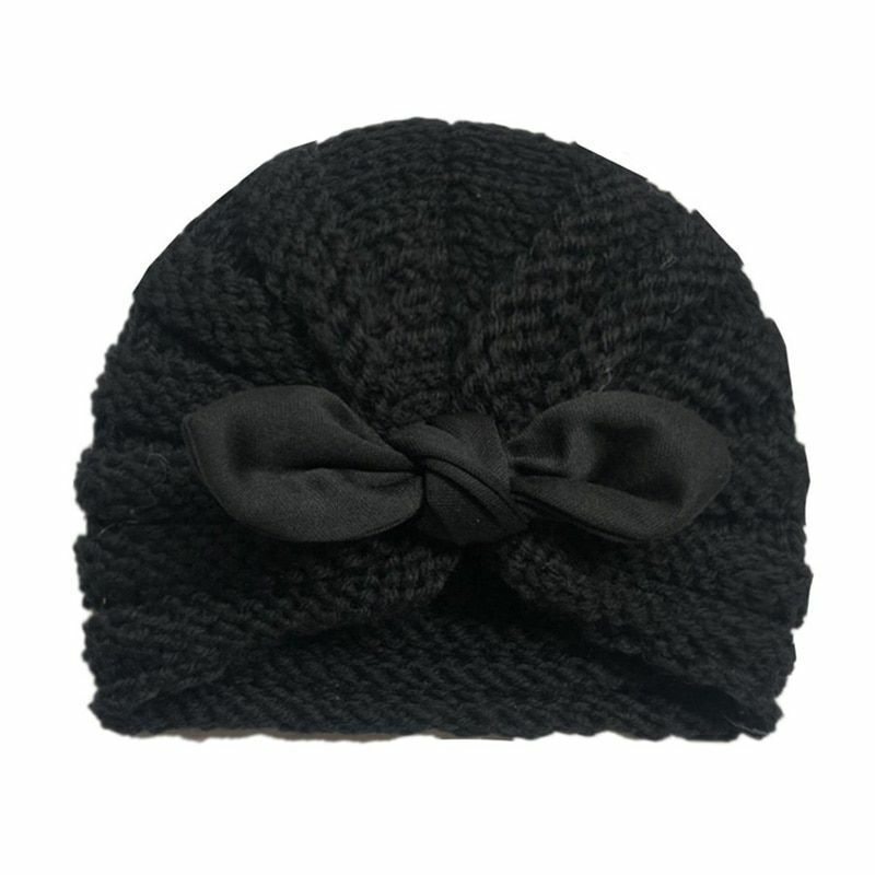 Baby Hat Knitted Winter Girls Bonnet Beanie Turban Newborn Cap Boys Accessories