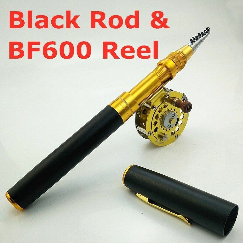 Fishing Rods Spinning 1.8m 2.1m Pen Shape Telescopic Pocket Rock Pole Cast Reels