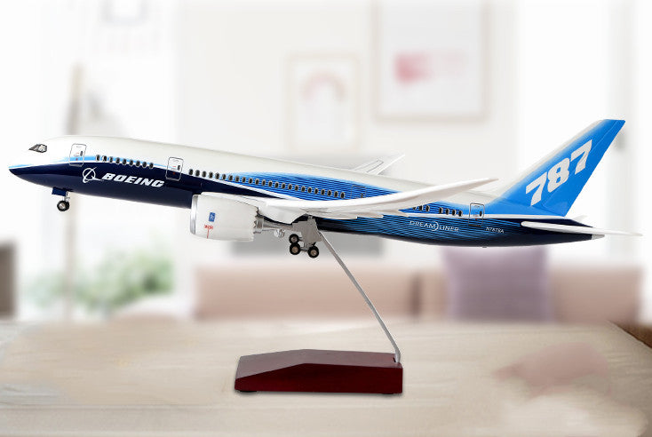 1:130 43CM BOEING 787 Passenger Airplane Landing Gear Resin Aircraft Plane Model