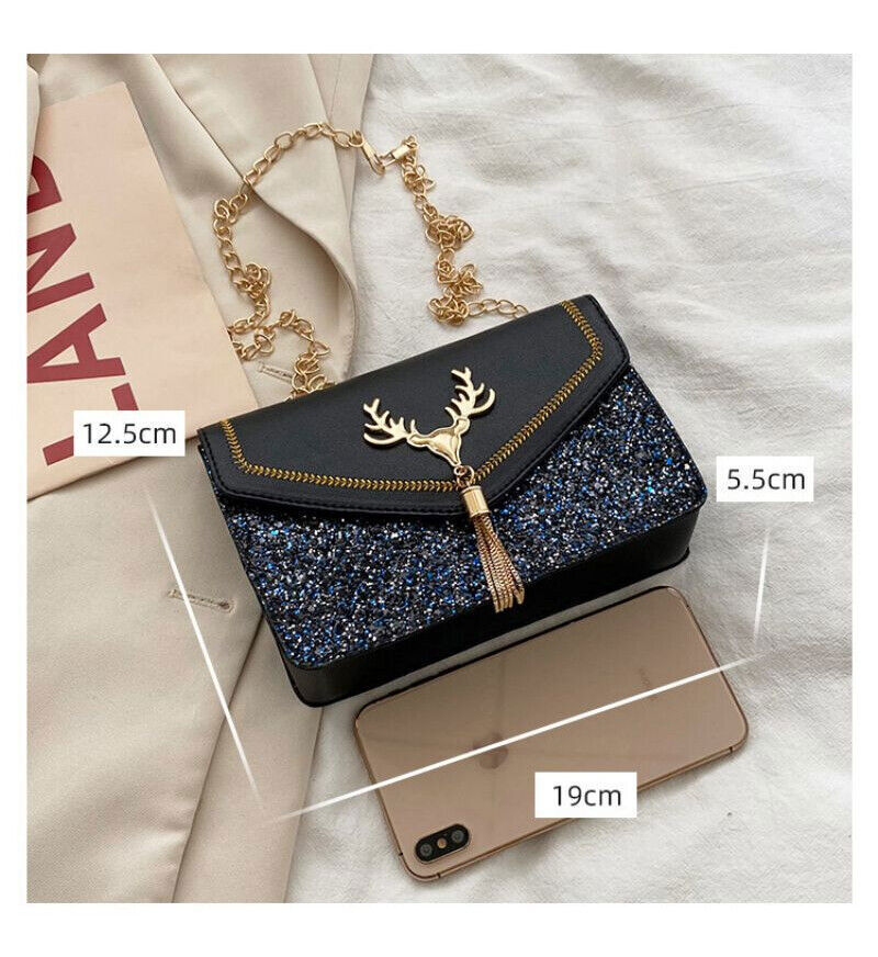 New Luxury Shoulder Women Designer Messenger Bags Leather Crossbody Bag Sequin