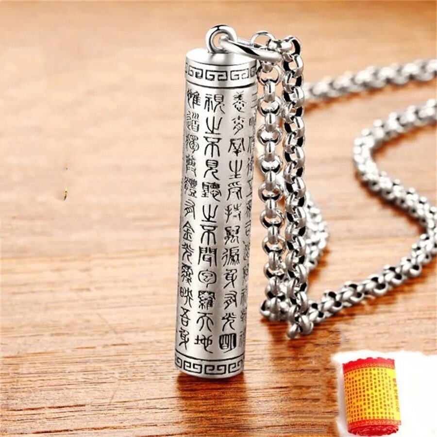 Tibetan Silver Buddhist Prayer Box Pendant Necklace Tibetan Ghau Box Tibetan Gaw