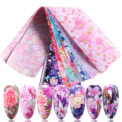 Nail Art 10Pcs Matte Metallic Foils Gold Silver Mirror Starry Paper Gel Stickers