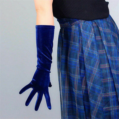 Fashion Velvet Gloves 22/40/50/60/70cm Long Opera Women Elastic Touchscreen Mitt