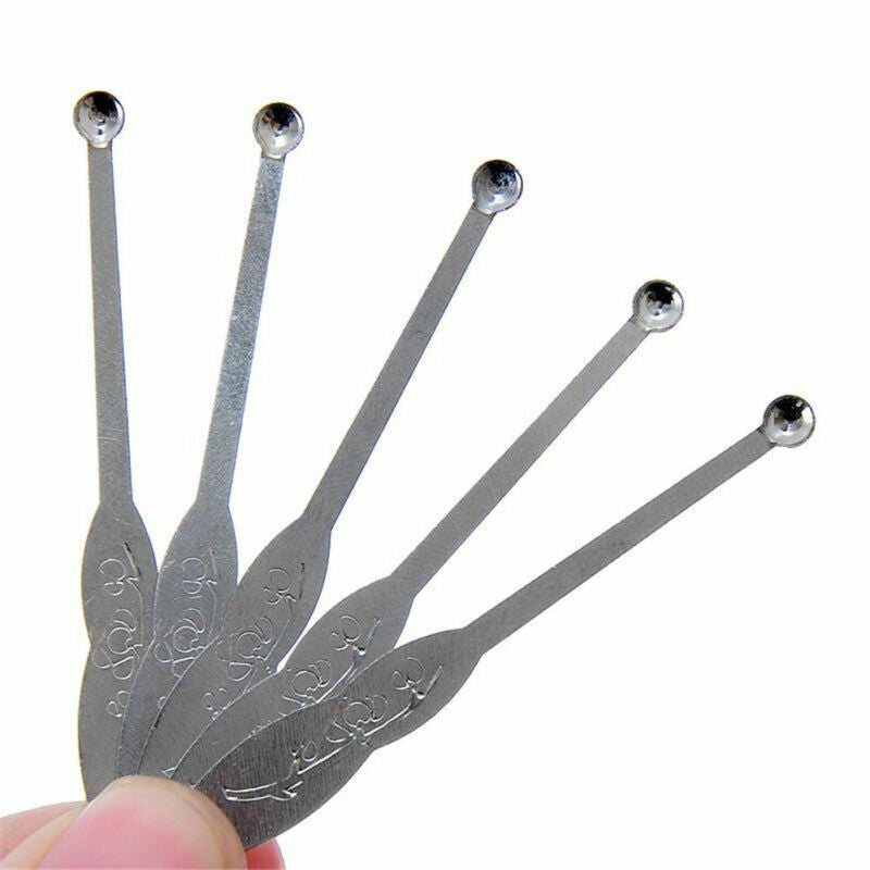 3x/Sets Mini Stainless Steel Spiral Ear Pick Spoon Earwax Removal Cleaning Tools