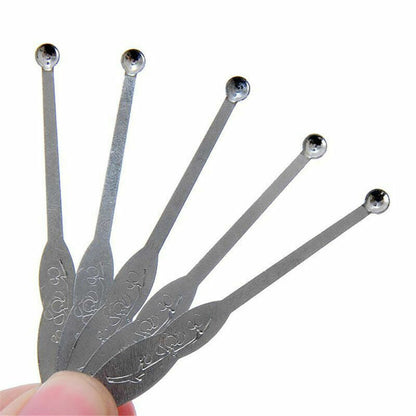 3x/Sets Mini Stainless Steel Spiral Ear Pick Spoon Earwax Removal Cleaning Tools