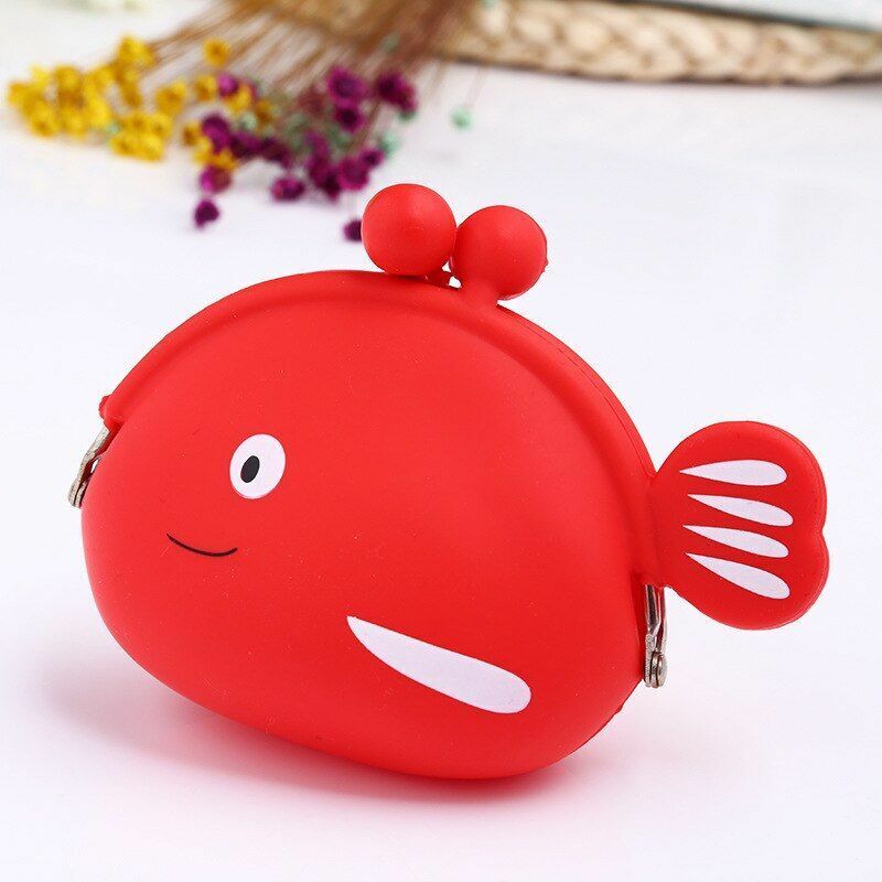 Coin Purse Cartoon Fish Animal Pouch Women Girls Small Wallet Soft Silicone Bag