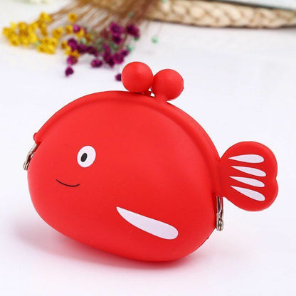 Coin Purse Cartoon Fish Animal Pouch Women Girls Small Wallet Soft Silicone Bag