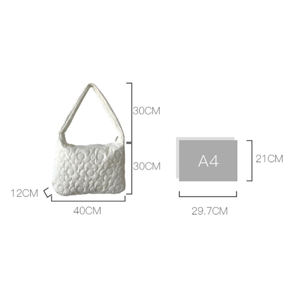 Quilted Tote Handbag Large Pleated Bubble Shoulder Crossbody Bag Cotton Padded