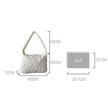Quilted Tote Handbag Large Pleated Bubble Shoulder Crossbody Bag Cotton Padded