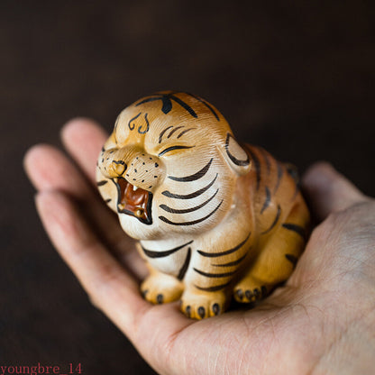Purple Sand Tea Pet Tiger Ornaments Zodiac Mud Painted Tiger Accessories