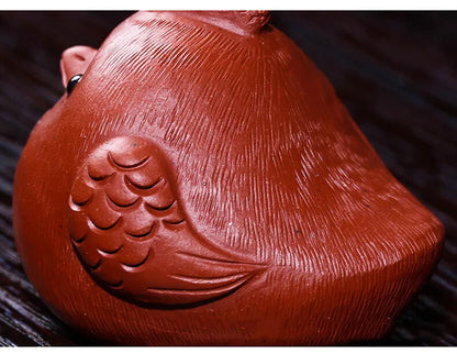 Chinese Yixing Purple Clay Tea Pet Handmade Zodiac Statue Lucky Ornaments