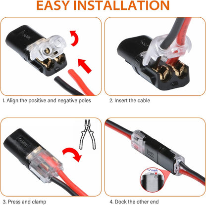 2 Pin Waterproof Electrical Connector Car Automotive Wire Plug Terminal LOT