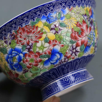 Chinese Jingdezhen Porcelain Blue and White Famille Rose Bowl