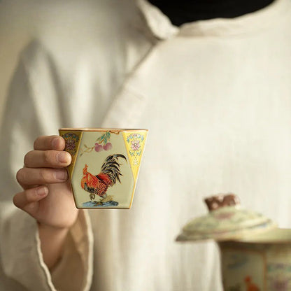 Porcelain Chicken Octagon Teacup Tea Bowl Water Jug Tea-tasting Fragrance