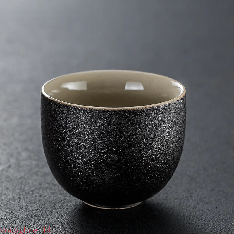 Black Pottery Teacup Master Cup Handmade Ceramic Chinese Tea Ceremony Single Cup