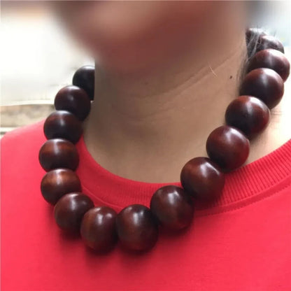 30mm*21 pcs Beads Shaolin Temple Monk Men Necklace Buddha Meditation Wood Beads