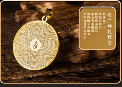 1.29" Full Text Shurangama Mantra Pendant Necklace Transit Shurangama Sutra