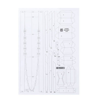 1:400 British Belfast Light Cruiser Set Battleship Paper Model DIY Puzzle Kits