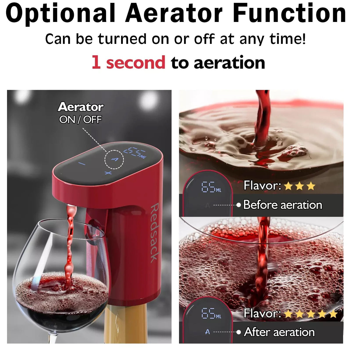 Rechargeable Electric Wine & Liquor Dispenser with Aerator Feature, Easy to Use