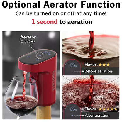 Rechargeable Electric Wine & Liquor Dispenser with Aerator Feature, Easy to Use