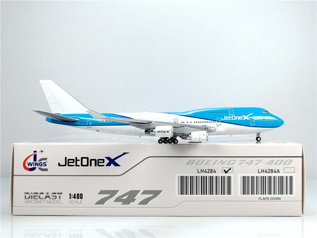 1:400 JC Wings JetOneX BOEING B747-400 Passenger Airplane Diecast Model