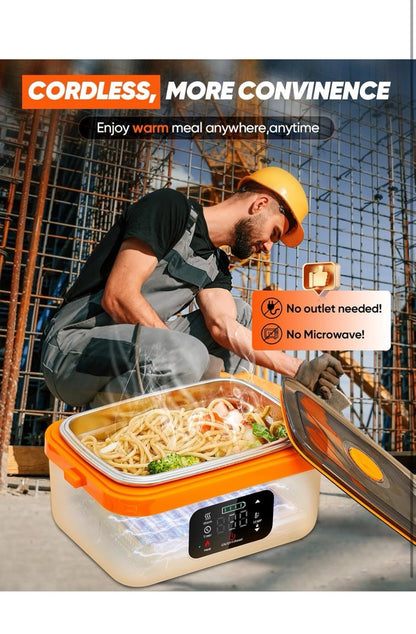 Cordless Electric Lunch Box Adults Programmable Rechargeable Food Warmer