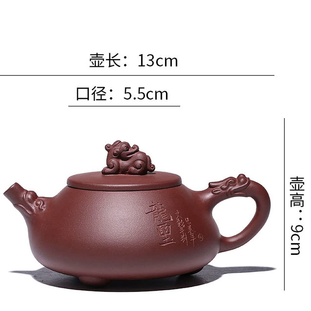 250ml Purple Clay Teapot Yixing Handmade Kettle Kung Fu Tea Decor